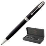 Ручка шариковая PARKER "Sonnet Core Matt Black CT", черный матовый лак, палладий, черная, 1931524 — арт. SAMSON-142355