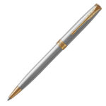 Ручка шариковая PARKER "Sonnet Core Stainless Steel GT", корпус серебро, позолота, черная, 1931507 — арт. SAMSON-142363