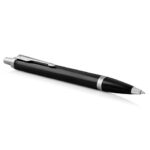 Ручка шариковая PARKER "IM Core Black Lacquer CT", черный глянцевый лак, детали хром, синяя, 1931665 — арт. SAMSON-142530