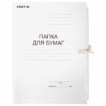 Папка для бумаг с завязками картонная STAFF, гарантированная плотность 220 г/м2, до 200 л., 126525 — арт. SAMSON-126525