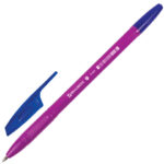 Ручка шариковая BRAUBERG "X-333" NEON SOLID, СИНЯЯ, корпус ассорти, узел 0,7 мм, линия письма 0,35 мм, 142831 — арт. SAMSON-142831