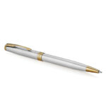 Ручка шариковая PARKER "Sonnet Core Stainless Steel GT", корпус серебро, позолота, черная, 1931507 — арт. SAMSON-142363