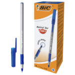 Ручка шариковая с грипом BIC "Round Stic Exact", СИНЯЯ, корпус серый, узел 0,7 мм, линия письма 0,28 мм, 918543 — арт. SAMSON-141767