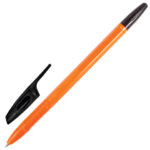 Ручка шариковая BRAUBERG "X-333 Orange", ЧЕРНАЯ, корпус оранжевый, узел 0,7 мм, линия письма 0,35 мм, 142410 — арт. SAMSON-142410