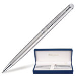 Ручка подарочная шариковая WATERMAN "Hemisphere Stainless Steel CT", серебристый корпус, палладиевое покрытие, синяя, S0920470 — арт. SAMSON-141694
