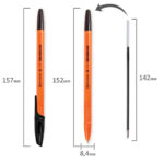 Ручка шариковая BRAUBERG "X-333 Orange", ЧЕРНАЯ, корпус оранжевый, узел 0,7 мм, линия письма 0,35 мм, 142410 — арт. SAMSON-142410