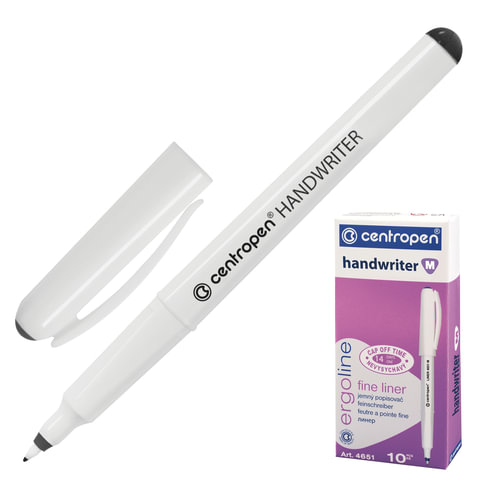 Ручка капиллярная (линер) ЧЕРНАЯ CENTROPEN "Handwriter", трехгранная, линия 0,5 мм, 4651, 2 4651 0112 Ручка капиллярная (линер) ЧЕРНАЯ CENTROPEN "Handwriter", трехгранная, линия 0,5 мм, 4651, 2 4651 0112 — арт. SAMSON-142293