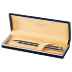 Ручка подарочная шариковая GALANT "Vitznau", корпус серый, золотистые детали, пишущий узел 0,7 мм, синяя, 141664 — арт. SAMSON-141664