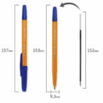 Ручка шариковая BRAUBERG "Carina Orange", СИНЯЯ, корпус оранжевый, узел 1 мм, линия письма 0,5 мм, 141668 — арт. SAMSON-141668
