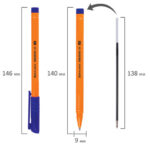 Ручка шариковая BRAUBERG "ORANGE", СИНЯЯ, трехгранная, корпус оранжевый, узел 1 мм, линия письма 0,5 мм, 142402 — арт. SAMSON-142402