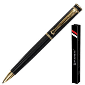 Ручка подарочная шариковая BRAUBERG "Perfect Black", корпус черный, узел 1 мм, линия письма 0,7 мм, синяя, 141416 — арт. SAMSON-141416