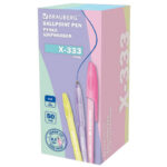 Ручка шариковая BRAUBERG "X-333" PASTEL, СИНЯЯ, корпус тонированованный ассорти, узел 0,7 мм, линия письма 0,35 мм, 142830 — арт. SAMSON-142830