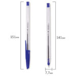 Ручка шариковая масляная STAFF "EVERYDAY" OBP-226, СИНЯЯ, корпус прозрачный, игольчатый узел 0,7 мм, линия письма 0,35 мм, 141705 — арт. SAMSON-141705