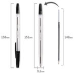 Ручка шариковая BRAUBERG "Line", ЧЕРНАЯ, корпус прозрачный, узел 1 мм, линия письма 0,5 мм, 141098 — арт. SAMSON-141098