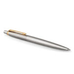 Ручка шариковая PARKER "Jotter Core Stainless Steel GT", корпус серебро, позолота, синяя, 1953182 — арт. SAMSON-142376