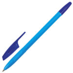 Ручка шариковая BRAUBERG "X-333" NEON SOLID, СИНЯЯ, корпус ассорти, узел 0,7 мм, линия письма 0,35 мм, 142831 — арт. SAMSON-142831