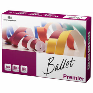 Бумага офисная А4, 80 г/м2, 500 л., марка А, BALLET PREMIER, Россия, 160% (CIE) — арт. SAMSON-110114