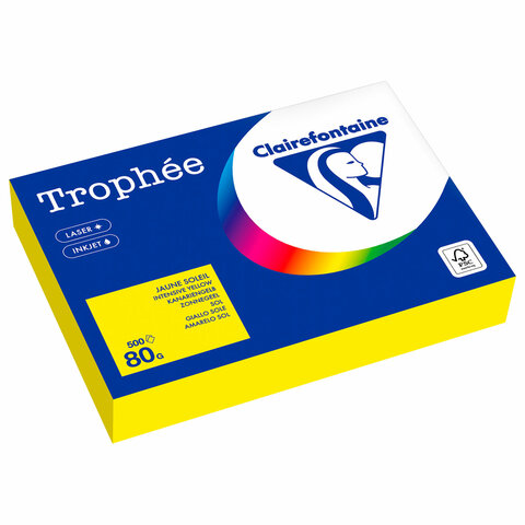 Бумага цветная CLAIREFONTAINE, А4, 80 г/м2, 500 л., интенсив, ярко-желтый, Франция, 1877C, 1877PC Бумага цветная CLAIREFONTAINE, А4, 80 г/м2, 500 л., интенсив, ярко-желтый, Франция, 1877C, 1877PC — арт. SAMSON-116719