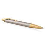 Ручка шариковая PARKER "IM Premium Warm Silver GT", корпус матовое серебро, позолота, синяя, 1931687 — арт. SAMSON-142509