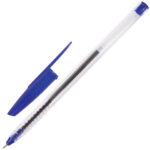 Ручка шариковая масляная STAFF "EVERYDAY" OBP-226, СИНЯЯ, корпус прозрачный, игольчатый узел 0,7 мм, линия письма 0,35 мм, 141705 — арт. SAMSON-141705