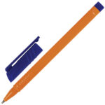 Ручка шариковая BRAUBERG "ORANGE", СИНЯЯ, трехгранная, корпус оранжевый, узел 1 мм, линия письма 0,5 мм, 142402 — арт. SAMSON-142402