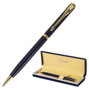 Ручка подарочная шариковая GALANT "Arrow Gold Blue", корпус темно-синий, золотистые детали, пишущий узел 0,7 мм, синяя, 140653 — арт. SAMSON-140653