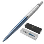 Ручка шариковая PARKER "Jotter Core Waterloo Blue CT", корпус голубой, детали хром, синяя, 1953191 — арт. SAMSON-142383