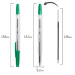 Ручка шариковая BRAUBERG "Line", ЗЕЛЕНАЯ, корпус прозрачный, узел 1 мм, линия письма 0,5 мм, 141342 — арт. SAMSON-141342