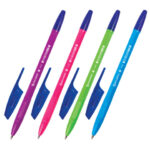 Ручка шариковая BRAUBERG "X-333" NEON SOLID, СИНЯЯ, корпус ассорти, узел 0,7 мм, линия письма 0,35 мм, 142831 — арт. SAMSON-142831