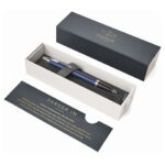 Ручка шариковая PARKER "IM Core Matte Blue CT", корпус темно-синий лак, хромированные детали, синяя, 1931668 — арт. SAMSON-142539
