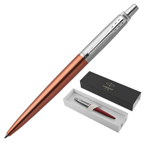 Ручка шариковая PARKER "Jotter Core Chelsea Orange CT", корпус оранжевый, детали хром, синяя, 1953189 — арт. SAMSON-142384