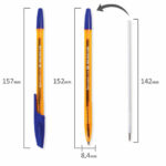 Ручка шариковая BRAUBERG "X-333" AMBER, СИНЯЯ, корпус тонированный оранжевый, узел 0,7 мм, линия письма 0,35 мм, 142832 — арт. SAMSON-142832