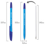 Ручка шариковая BRAUBERG "X-333" NEON SOLID, СИНЯЯ, корпус ассорти, узел 0,7 мм, линия письма 0,35 мм, 142831 — арт. SAMSON-142831