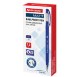Ручка шариковая масляная BRAUBERG "Matt", СИНЯЯ, корпус синий, узел 0,7 мм, линия письма 0,35 мм, 142486 — арт. SAMSON-142486