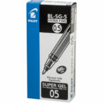 Ручка гелевая PILOT "Super Gel", ЧЕРНАЯ, корпус прозрачный, узел 0,5 мм, линия письма 0,3 мм, BL-SG-5 — арт. SAMSON-141841