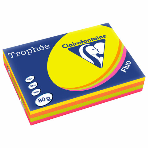 Бумага цветная CLAIREFONTAINE, А4, 80 г/м2, 500 л. (4 цвета x 125 л.), микс неон, Франция, 1705SC Бумага цветная CLAIREFONTAINE, А4, 80 г/м2, 500 л. (4 цвета x 125 л.), микс неон, Франция, 1705SC — арт. SAMSON-116729
