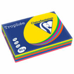 Бумага цветная CLAIREFONTAINE, А4, 80 г/м2, 500 л. (5 цветов x 100 л.), микс интенсив, Франция, 1704SC — арт. SAMSON-116728