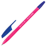 Ручка шариковая BRAUBERG "X-333" NEON SOLID, СИНЯЯ, корпус ассорти, узел 0,7 мм, линия письма 0,35 мм, 142831 — арт. SAMSON-142831