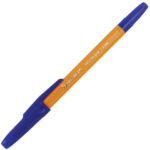 Ручка шариковая BRAUBERG "Carina Orange", СИНЯЯ, корпус оранжевый, узел 1 мм, линия письма 0,5 мм, 141668 — арт. SAMSON-141668