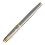 Ручка-роллер PARKER "IM Core Brushed Metal GT", серебристый матовый лак, позолота, черная, 1931663 — арт. SAMSON-142541