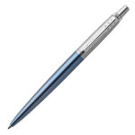 Ручка шариковая PARKER "Jotter Core Waterloo Blue CT", корпус голубой, детали хром, синяя, 1953191 — арт. SAMSON-142383