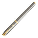 Ручка перьевая PARKER "IM Core Brushed Metal GT", серебристый матовый лак, позолота, синяя, 1931649 — арт. SAMSON-142540
