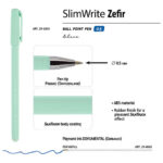 Ручка шариковая BRUNO VISCONTI "SlimWrite", "Zefir", СИНЯЯ, корпус ассорти, узел 0,5 мм, линия письма 0,3 мм, 20-0204 — арт. SAMSON-142912