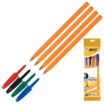 Ручки шариковые BIC "Orange Original", НАБОР 4 ЦВЕТА, узел 0,8 мм, линия 0,3 мм, пакет, 8308541/516337 — арт. SAMSON-140966