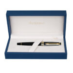 Ручка подарочная перьевая WATERMAN "Expert 3 Black Lacquer GT", черный лак, позолоченные детали, синяя, S0951640 — арт. SAMSON-141971