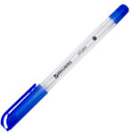 Ручка шариковая масляная BRAUBERG "OIL PEN", СИНЯЯ, корпус прозрачный, 0,7 мм, линия 0,35 мм, 141476 — арт. SAMSON-141476
