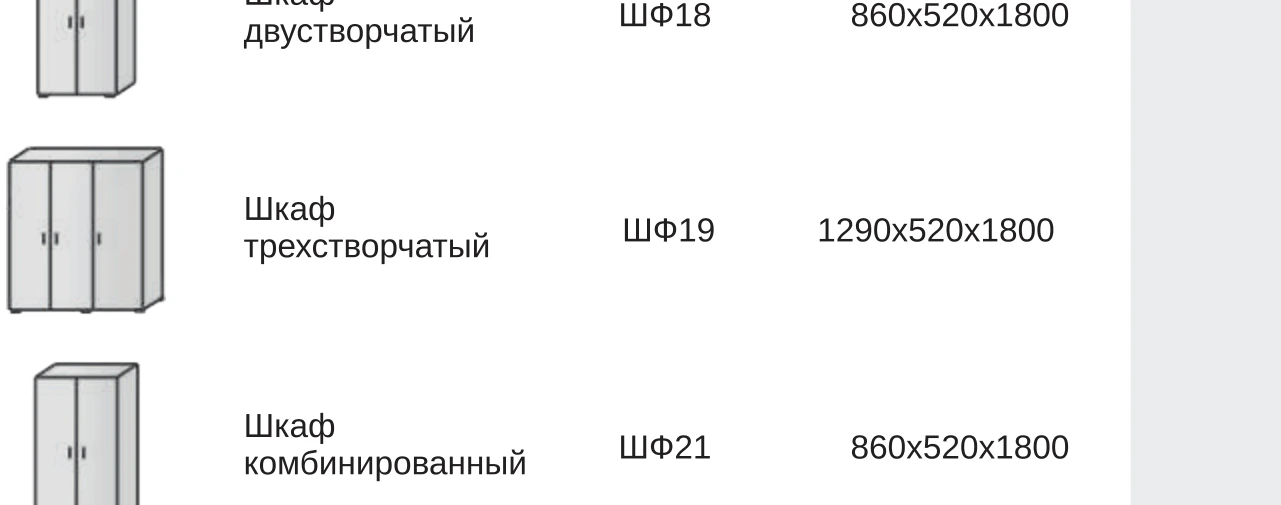 Серия Общежития Антресоль к 2-ств шкафу (86 × 52 × 50 см)