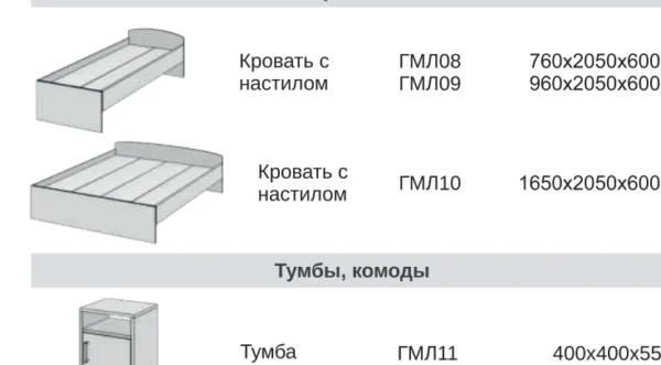 Кровать двуспальная ГМ01 (под основание 2000×1600 мм) — арт. MON.GM01