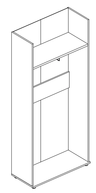 Каркас шкафа для одежды (без топа) Альта (МР 301 ВЛ) — арт. UNITEX-ALTA-208527