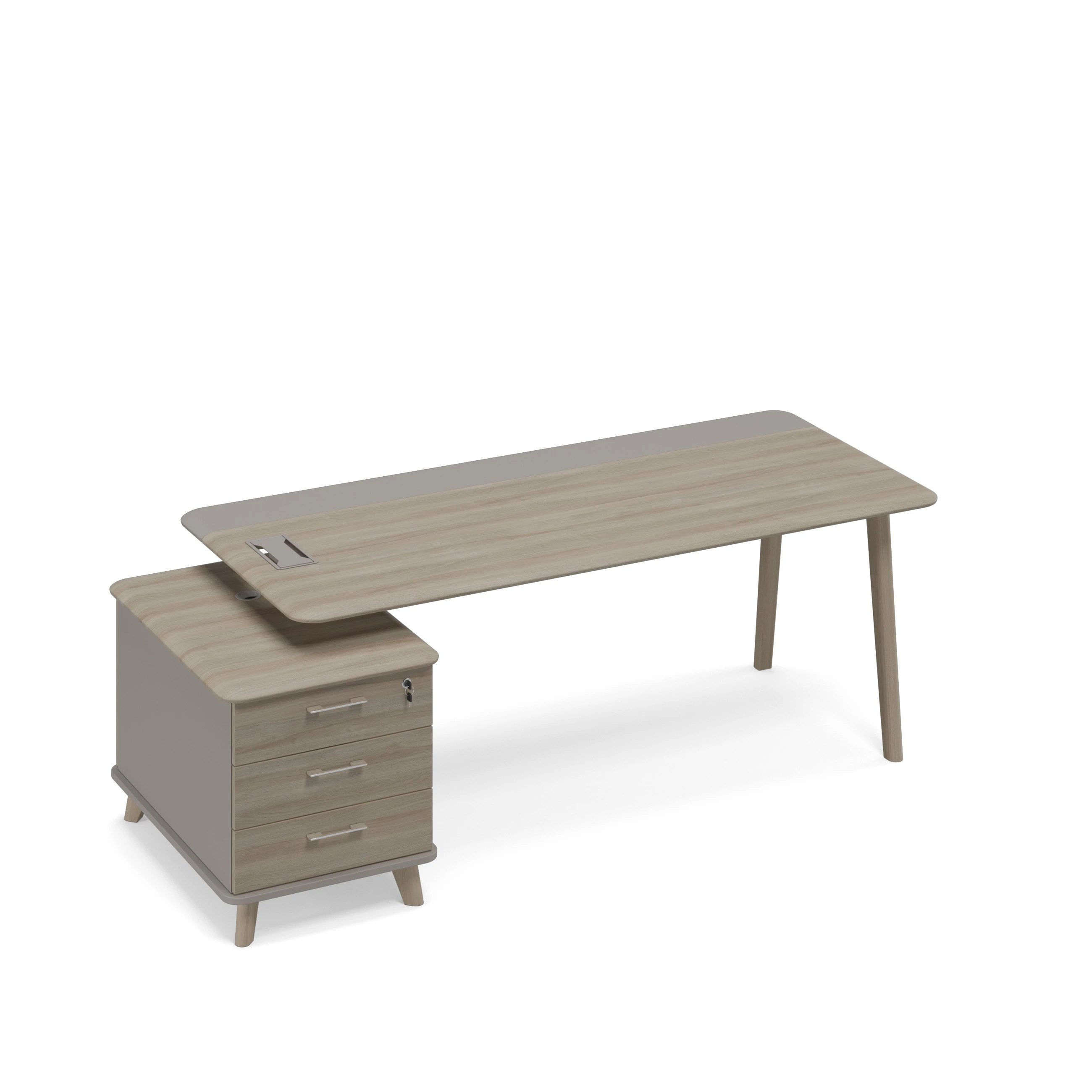 Стол на опорной тумбе малой левый (тип 1) WOOD (ТМ В2 107 МП ВЛ/МП ВЛ) — арт. UNITEX-TW-209267